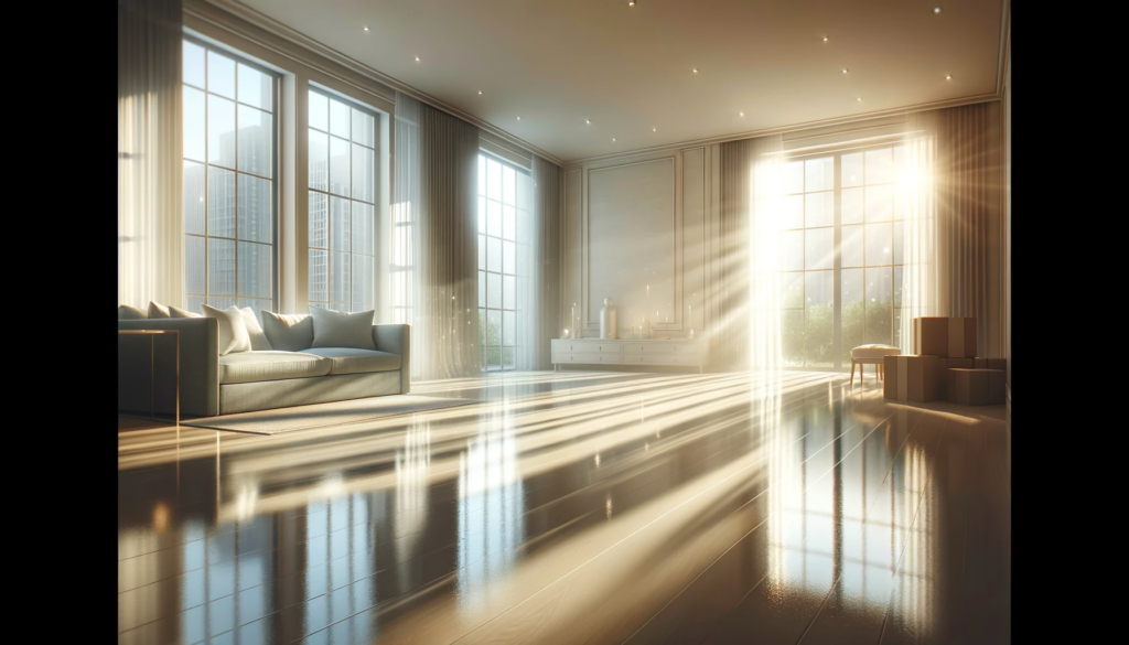 A-serene-and-sparkling-clean-empty-apartment-symbolizing-a-successful-end-of-lease-cleaning.-The-image-shows-a-spacious-living-room-with-sunlight